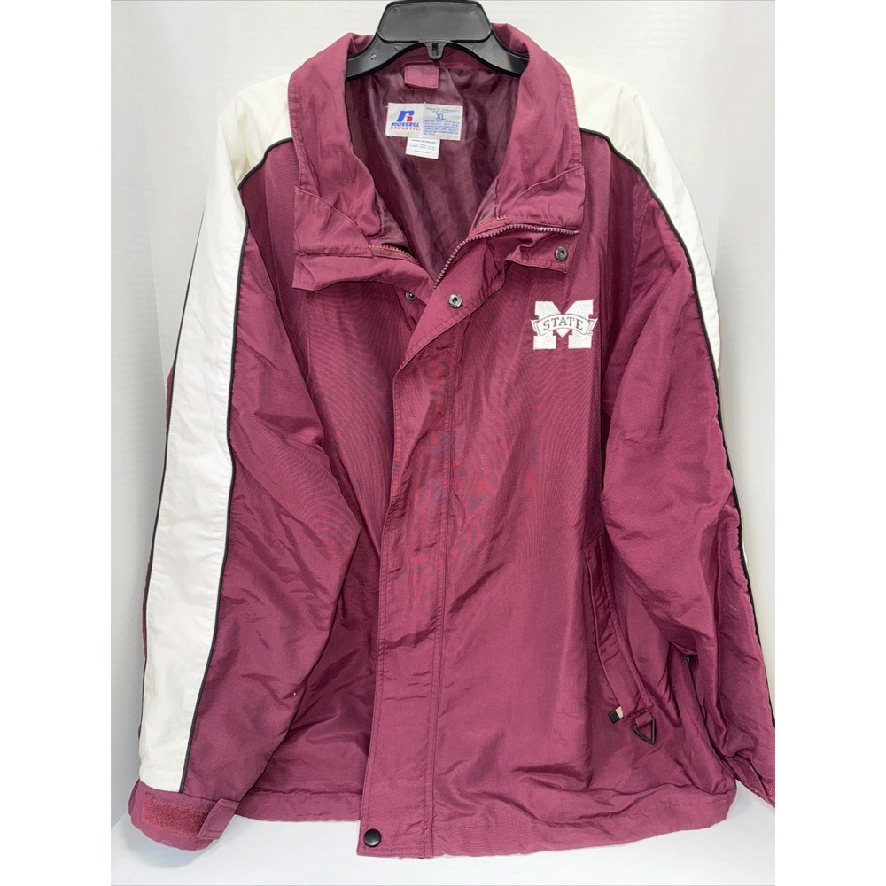 Russell Athletic Jacket Men's Size XL Red Mississippi State Zip Up Jacket